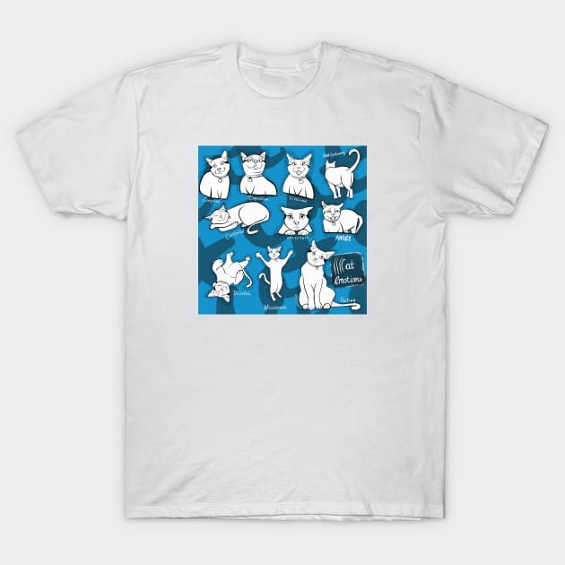 Cat Emotions T-Shirt by Dori Durbin